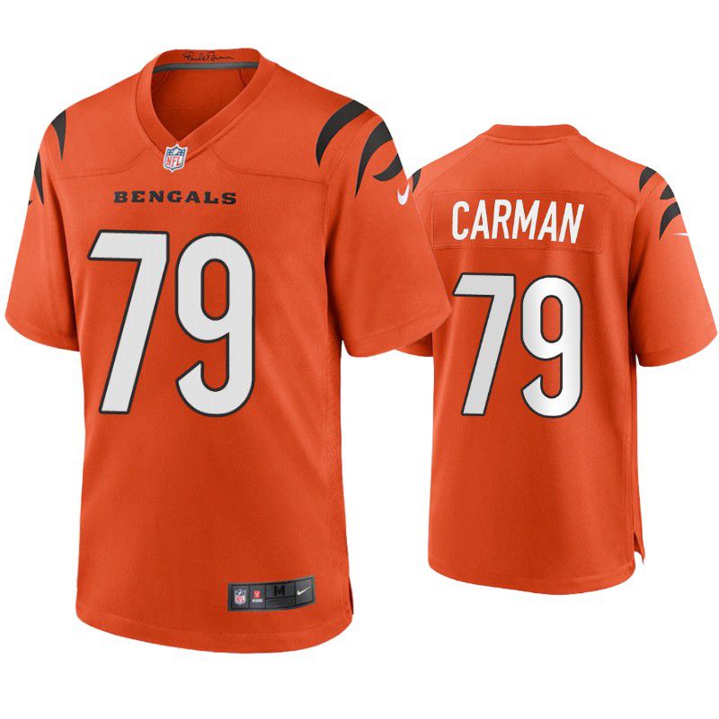 Men Cincinnati Bengals #79 Jackson Carman Nike Orange Game NFL Jersey